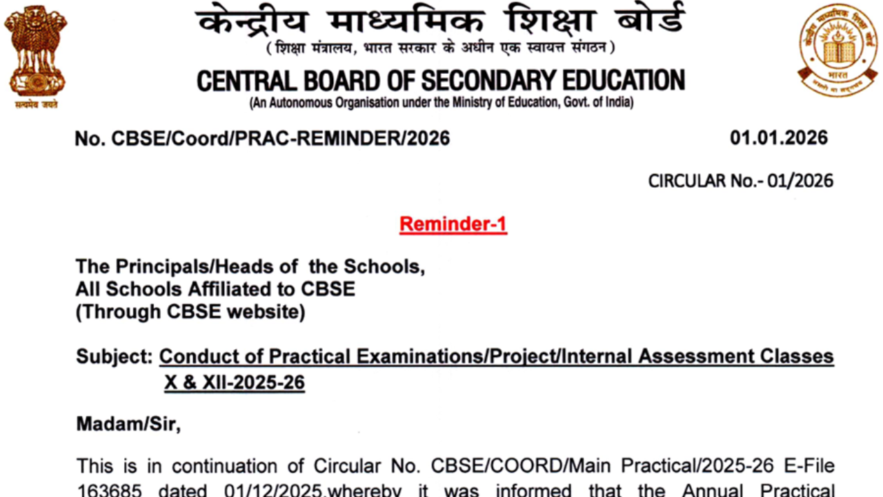 CBSE Class 10, 12 Practical Exams 2026: Board Releases Strict Guidelines